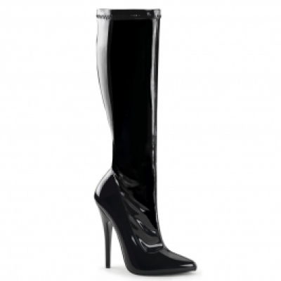 Black Stretch Patent, Knee boot with  6" Heel  image