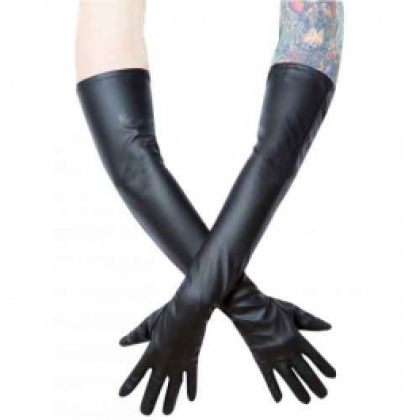 Leatherette Long Gloves XL Size image
