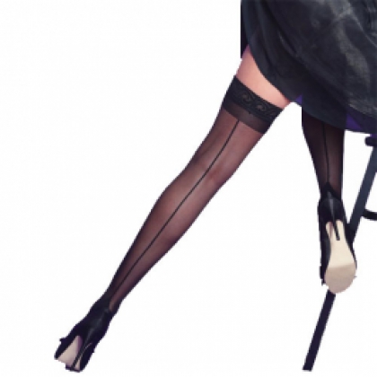 Seamer Lace Top Hold Ups Black image