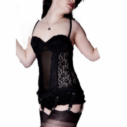 Vintage Style Basque with 6 Suspender Straps image