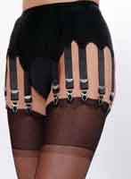 12 Strap Suspender Belt with all plain panels with all nylon / lycra front and side panels.