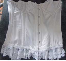 White Basque style corset with cups Size 28"  image