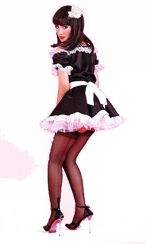 Hand made Classic Black Satin French Maid  image