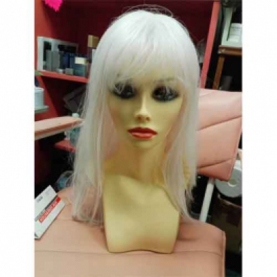 C Young Gisela White iwth pink Long Wig with fringe    image
