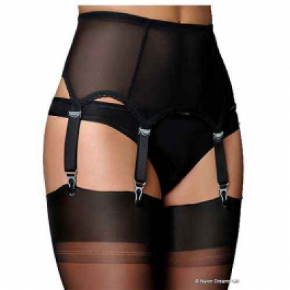 6 Strap  Power Mesh Suspender Belt. image