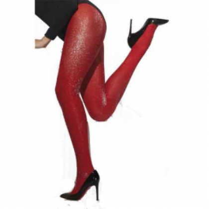 Red Opaque Sparkle Tights image