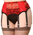 All red 6 Suspender belt