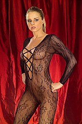 Floral Lace Bodytight with Criss Cross Detail (Reversable) image