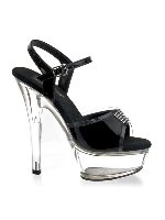6 inch Platforms Black with Clear Sole image