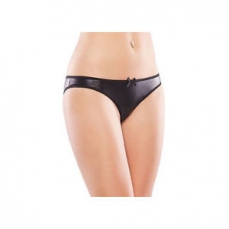 Black Crotchless Wet Look Diva Panty Coquette 